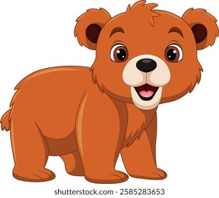 Illustration of a cute brown bear