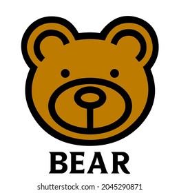 Ilustración de un lindo icono de oso marrón.