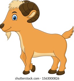 illustration of Cute brown goat cartoon