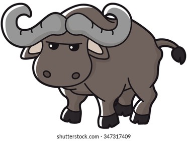 Illustration of cute buffalo