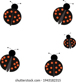 illustration cute  bugs, ladybug,Can be used in a variety of ways in design, appearance, coating