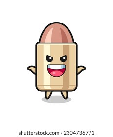 the illustration of cute bullet doing scare gesture , cute style design for t shirt, sticker, logo element