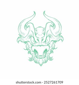 illustration of a cute bull's head