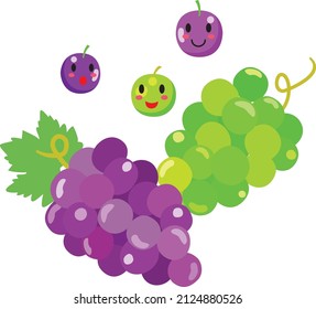 Illustration Of The Cute Bunch Of Grapes.