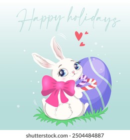 Illustration of a cute bunny for Easter. ENP 10. Vector illustration