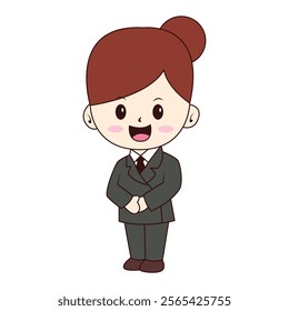 Illustration of Cute Businesswoman Character