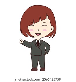 Illustration of Cute Businesswoman Character