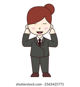 Illustration of Cute Businesswoman Character