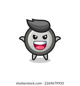 the illustration of cute button cell doing scare gesture , cute style design for t shirt, sticker, logo element