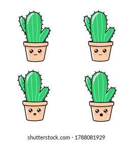 An illustration of cute cactus