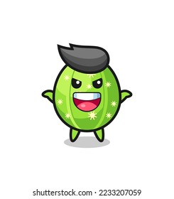 the illustration of cute cactus doing scare gesture , cute style design for t shirt, sticker, logo element