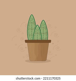 illustration of a Cute Cactus Plants design vector template