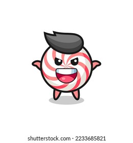 ilustración de caramelos bonitos haciendo gesto de miedo, diseño de estilo lindo para camiseta, pegatina, elemento logo