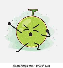 An illustration of Cute Cantaloupe Melon Vector Character