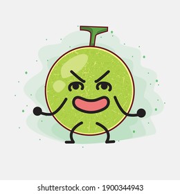 Ilustración del carácter del vector de melón de Cute Cantaloupe