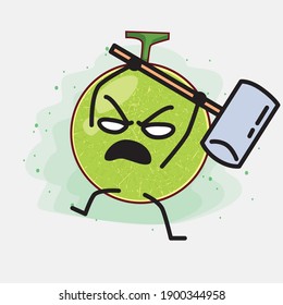 Ilustración del carácter del vector de melón de Cute Cantaloupe
