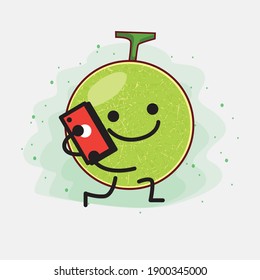 An illustration of Cute Cantaloupe Melon Vector Character