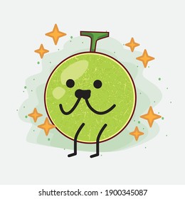 An illustration of Cute Cantaloupe Melon Vector Character
