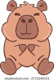 Ilustração de Cute Capybara Sentado