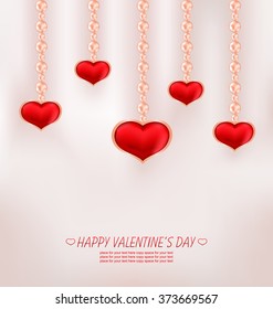 Illustration Cute Card with Red Bow, Rose, Heart, for Happy Valentines Day - Vector