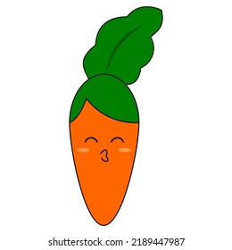 Illustration of Cute Carrot Cartoon Character