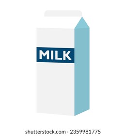 Illustration of Cute Carton in Milk isolated on white background. Vector Illustration. 