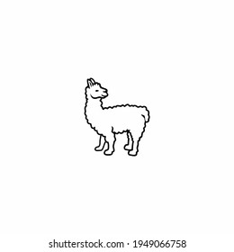 Illustration of cute cartoon alpaca isolated on white background. 
Cartoon llama icon logo