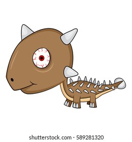 Illustration of Cute Cartoon Baby Ankylosaurus Dinosaur. Vector EPS 8. With Shadow Color/Tone.

