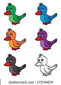 An illustration of a cute cartoon baby bird.