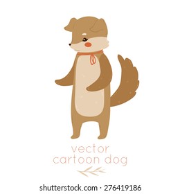 illustration of cute cartoon baby dog. can be used like element for greeting cards, baby showers or birthday party invitations 