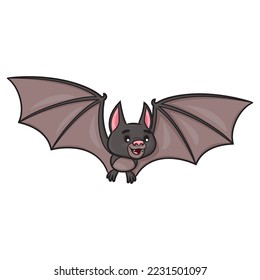 Illustration of cute cartoon of bat.