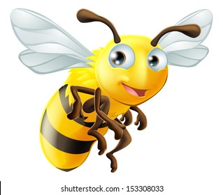 An Illustration Of A Cute Cartoon Bee
