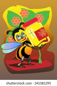 An illustration of a cute cartoon bee