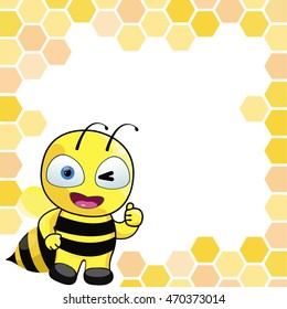 illustration of a cute cartoon bee
