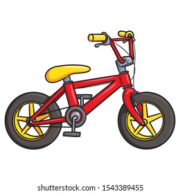 Illustration of cute cartoon bicycle.