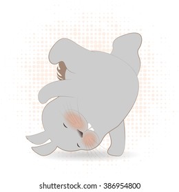 Illustration of cute cartoon bunnies dancing. Vector flat illustration rabbit dancing for print, fashion animal illustration, cute hipster bunny boy and  girl, character design for print
 