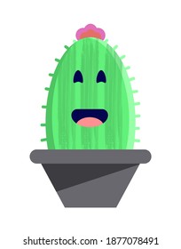 illustration of cute cartoon cactus. can be used for cards, invitations or like sticker