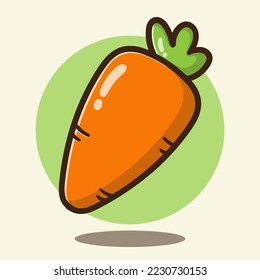 illustration of cute cartoon carrot vector