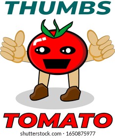 Illustration cute cartoon character tomato vector graphic