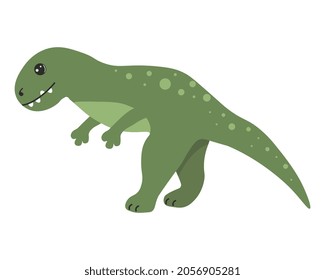 Illustration of cute cartoon dinosaur on white background. Can be used for children's room, sticker, t-shirt, mug and other design. Cute little dinosaur.