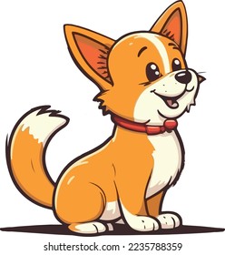 illustration of cute cartoon dog Vector