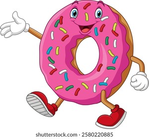 Illustration of cute cartoon donut 