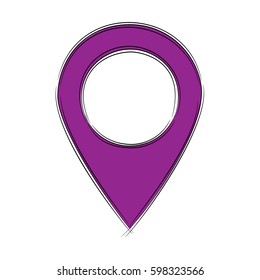 Illustration of Cute Cartoon Doodle of Map Pointer Icon. EPS8.