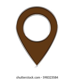 Illustration of Cute Cartoon Doodle of Map Pointer Icon. EPS8.