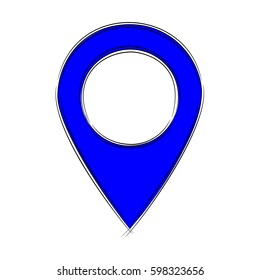 Illustration of Cute Cartoon Doodle of Map Pointer Icon. EPS8.