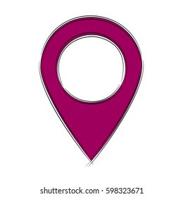 Illustration of Cute Cartoon Doodle of Map Pointer Icon. EPS8.