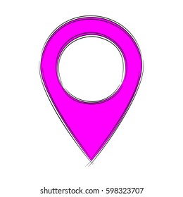 Illustration of Cute Cartoon Doodle of Map Pointer Icon. EPS8.