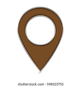Illustration of Cute Cartoon Doodle of Map Pointer Icon. EPS8.