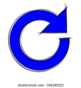 Illustration of Cute Cartoon Doodle of Reload or Refresh Icon. EPS8.
