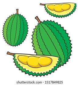 Illustration of cute cartoon durian.